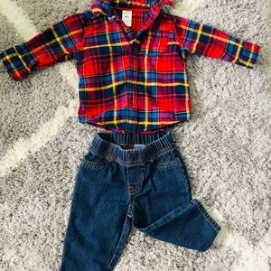 Carter’s Boys Flannel & Jean Set